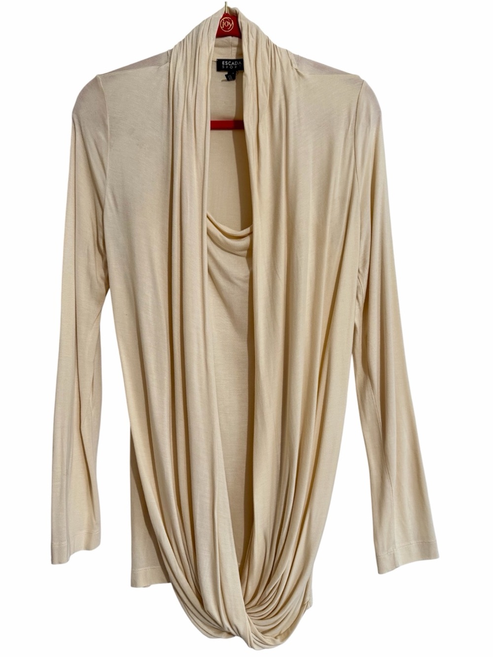 Escada Sport Y2K Draped Layered Tunic Top Ivory Sz Medium 100% Viscose